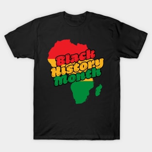 Black History Month Africa map with text design T-Shirt